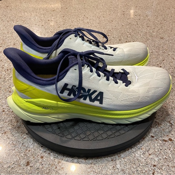 Hoka One One Mach 4 Lime Blue/gray Black F27220K Men’s Size 12D - Picture 3 of 7